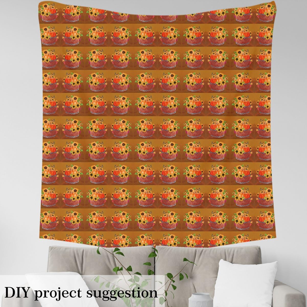 Tela de otoño por The Yard para niños, calabaza, impermeable, para exteriores, decoración de otoño, girasol, granja, tapicería, sillas, decoración de otoño, tela naranja para exteriores, 5 yardas (460