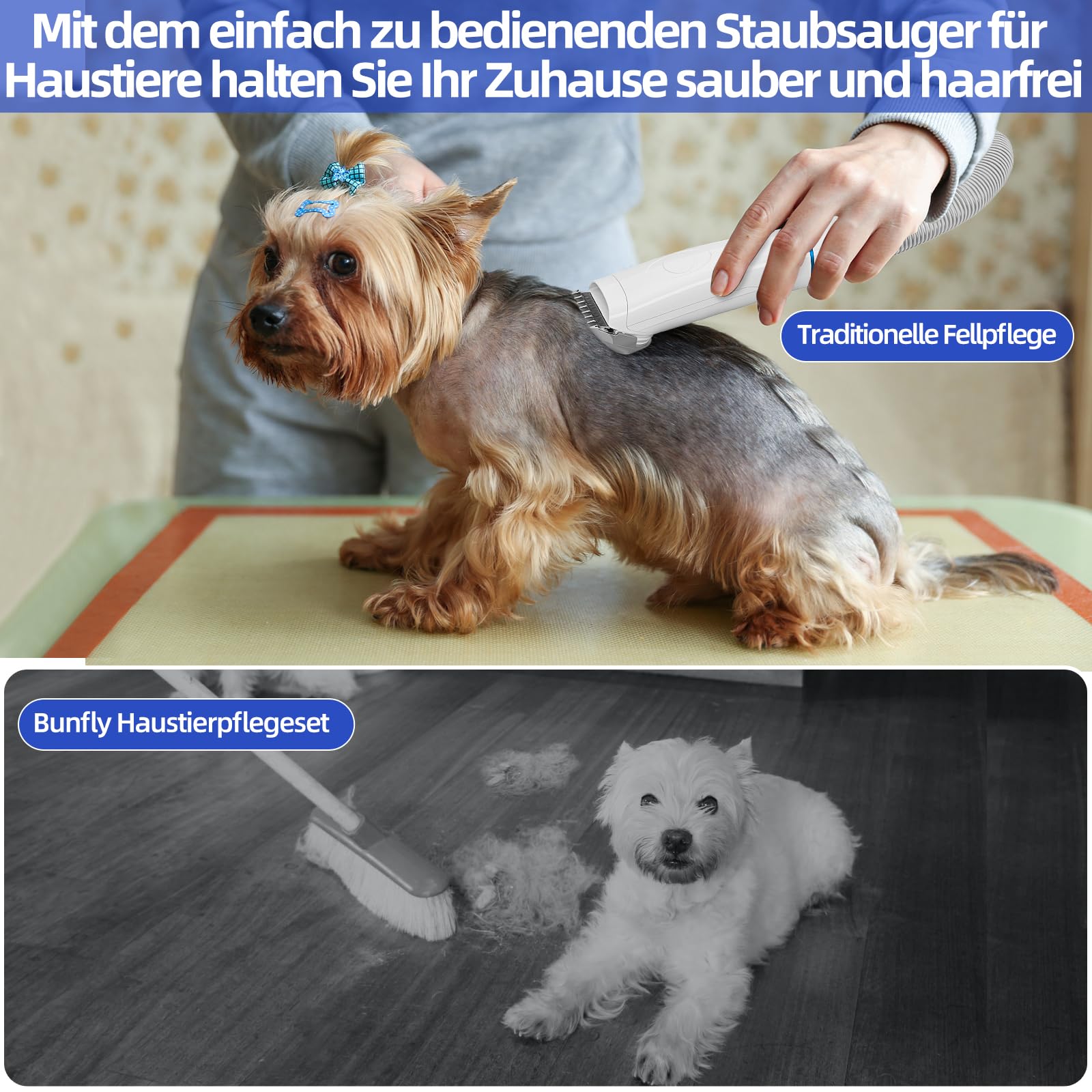 Redkey C100 tosatrice per cani con aspirapolvere aveva un aspirapolvere di tensione per cani che si applicano alla depilazione 5k/8k/12kPa regole di forza e forbici elettriche, 2,5 l