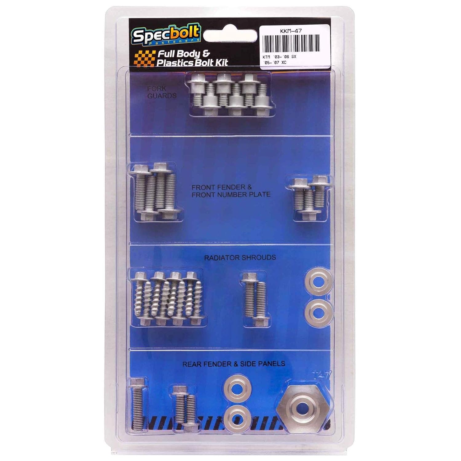 Specbolt Fasteners Full Body & Plastics Bolt Kit fits: KTM SX 85 125 250 300 (2003-2006) XC 200 300 (2005-2007) #47