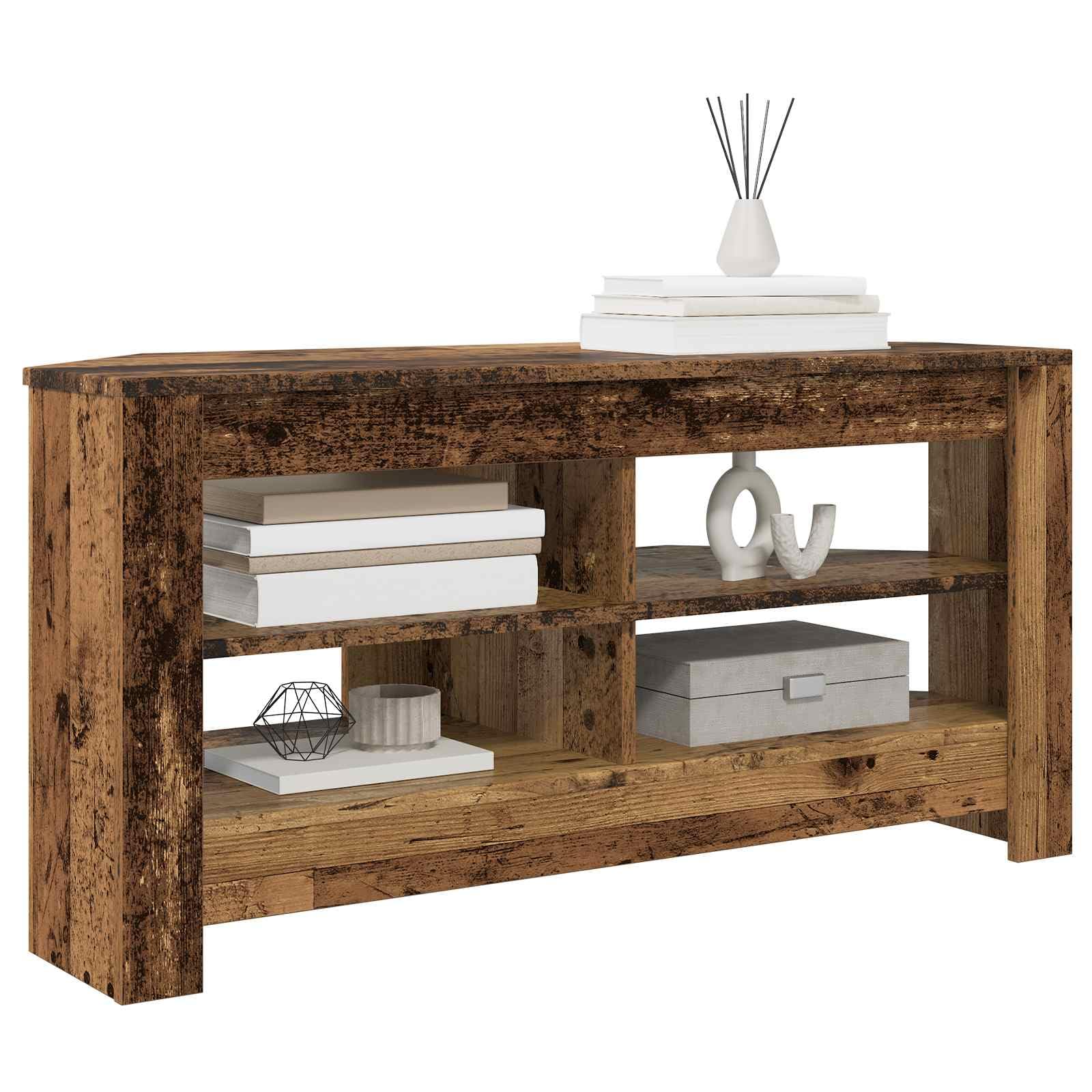 vidaXL RogowaSzafkanaTelewizor 102 x 40,5 x 45 cm Stare drewno