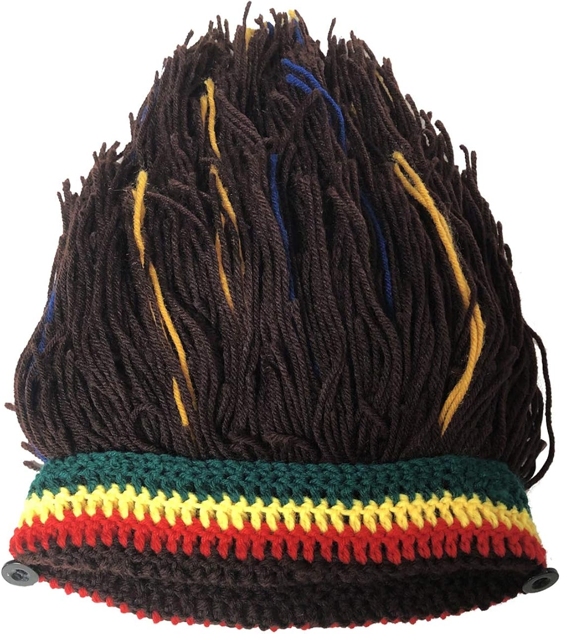 FALETO Funny Knit Beanie Beard Hat Rasta Hat with Dreadlocks Handmade Wig Fancy Halloween Caps,Brown : Clothing, Shoes & Jewelry