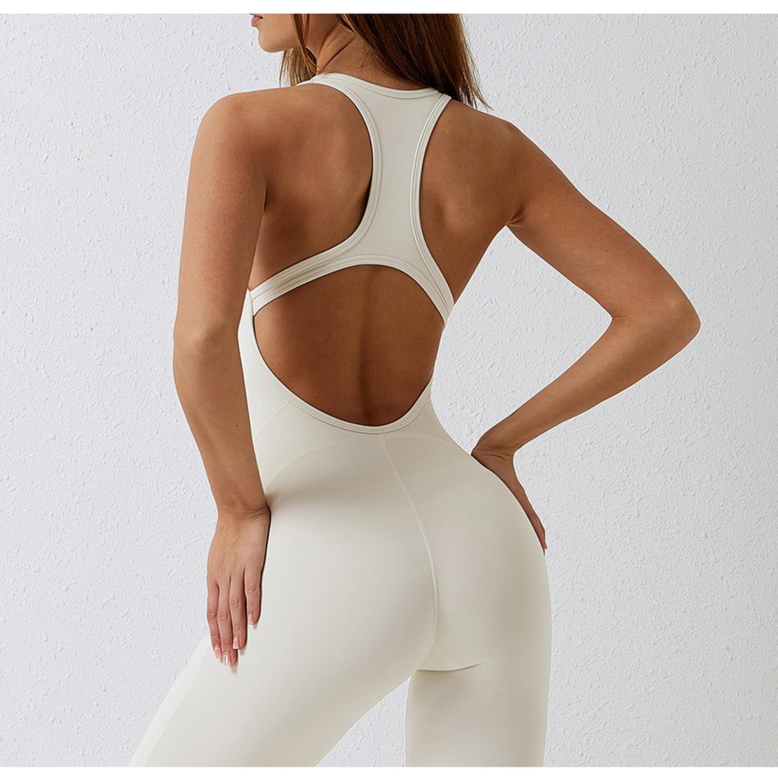 Mujeres Sexy de Yoga Gimnasio Unitard brotard Damas otoño de otoño Trajes de Invierno Apricot-S