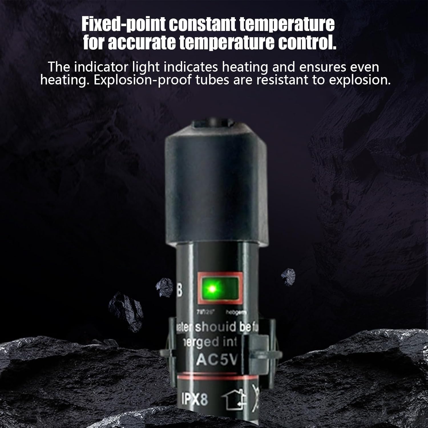 Fish Tank Heater - Precision Temperature Control Waterproof,USB Aquarium Water,for Koi Turtle Hermit Crab Living Room Bedroom Study Apartment Dorm