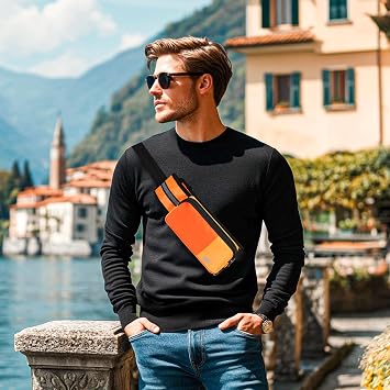 Fanny Pack for Women Men with Water Bottle Holder,Waist Bag for Hiking,Travel,Running,Dog Walking,Workout,Cycling (Orange)