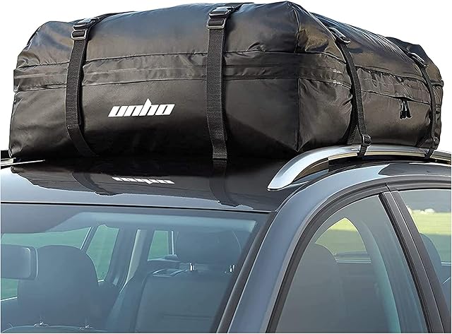 LUVODI Car Roof Bag 425 Litres (15 Cubic Feet) Waterproof Cargo Boxes Car Rooftop Case Large Storage Carrier Bag Travel Luggage Storage with Heavy Duty Straps for Cars Vans SUVs Truck