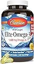 Carlson Elite Omega-3 Gems, 1600 mg Omega-3 Fatty Acids Including EPA and DHA, Norwegian, Wild-Caught Fish Oil Supplement, Sustainably Sourced Omega 3 Fish Oil Capsules, Lemon, 130 Softgels