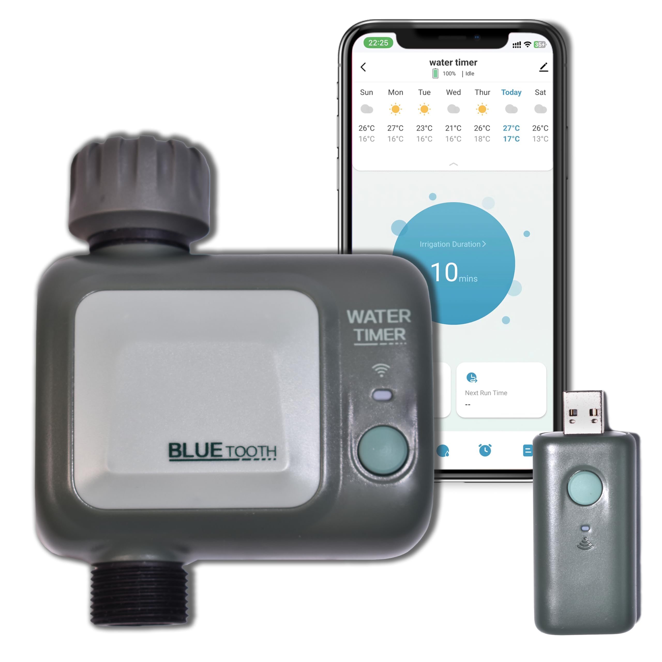 johgee Computer Irrigazione Giardino con Hub WiFi, Impermeabile IPX5, Irrigazione Automatica, Timer Acqua per Giardino Prato