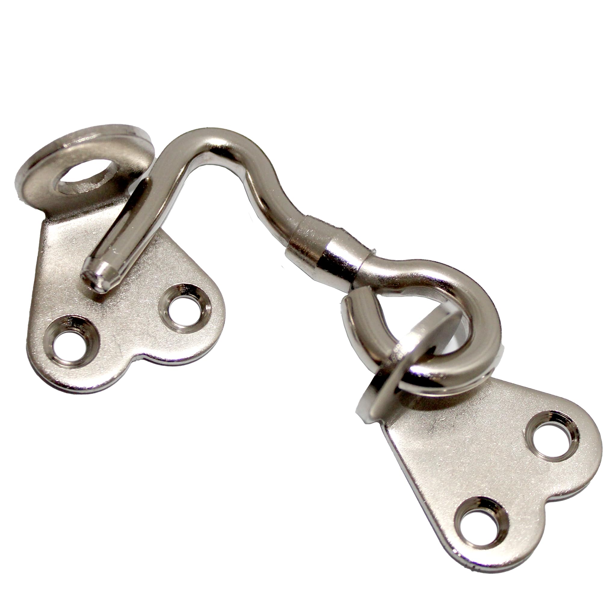 RISEOM Steel Gate Hook and Eye/Window Hook for Double Doors Gates/Windows (Oval Eye) (Pack of 4, Silver-2.5 inch)-image-16