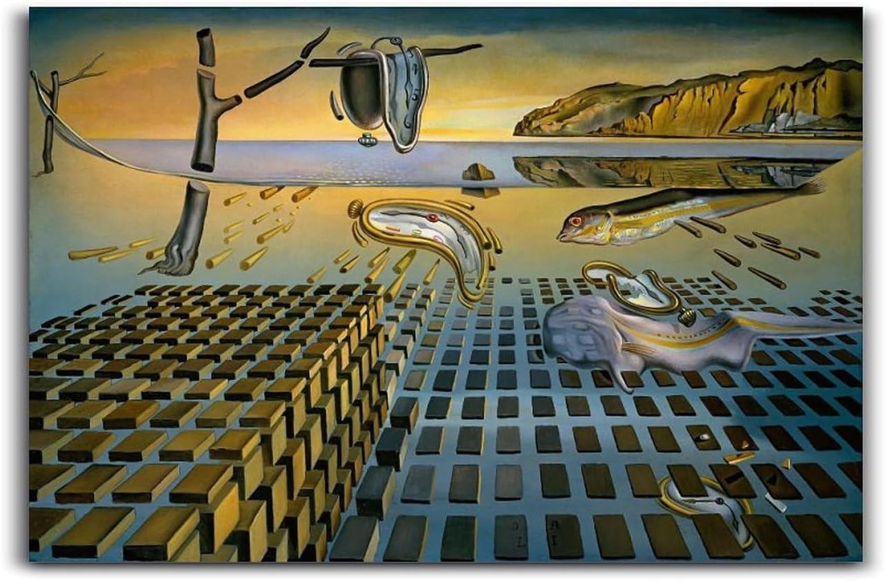 Surreal Salvador Dali The Disintegration of The Persistence of Memory Poster Canvas Print Wall Art Painting Modern Living Room Kitchen Poster Bedroom Room Aesthetics Decor 24x36inch(60x90cm) Unframe-s
