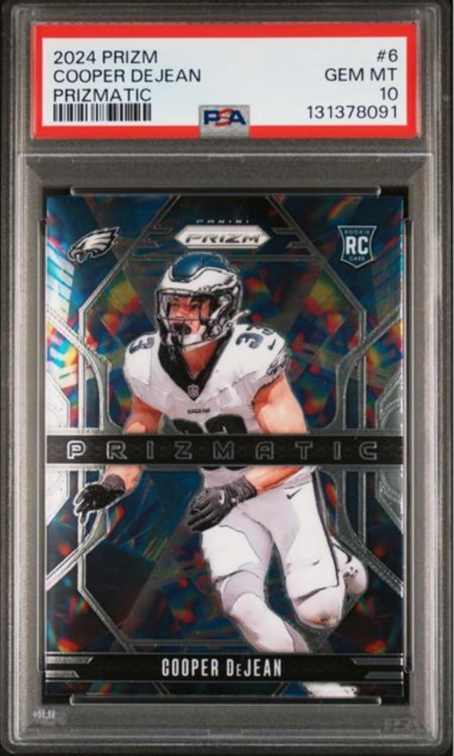 Graded 2024 Panini Prizm Cooper DeJean #6 Prizmatic Rookie RC Football Card PSA 10 Gem Mint