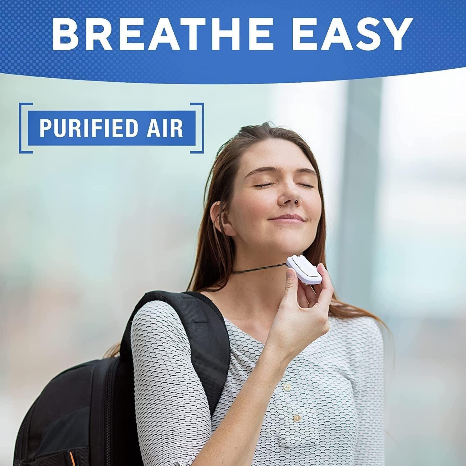 AirTamer A315W - Purificador de Aire Recargable - Generador de Iones Negativos - Contra Gérmenes y Alérgenos - Con Estuche de Viaje de Cuero - Blanco