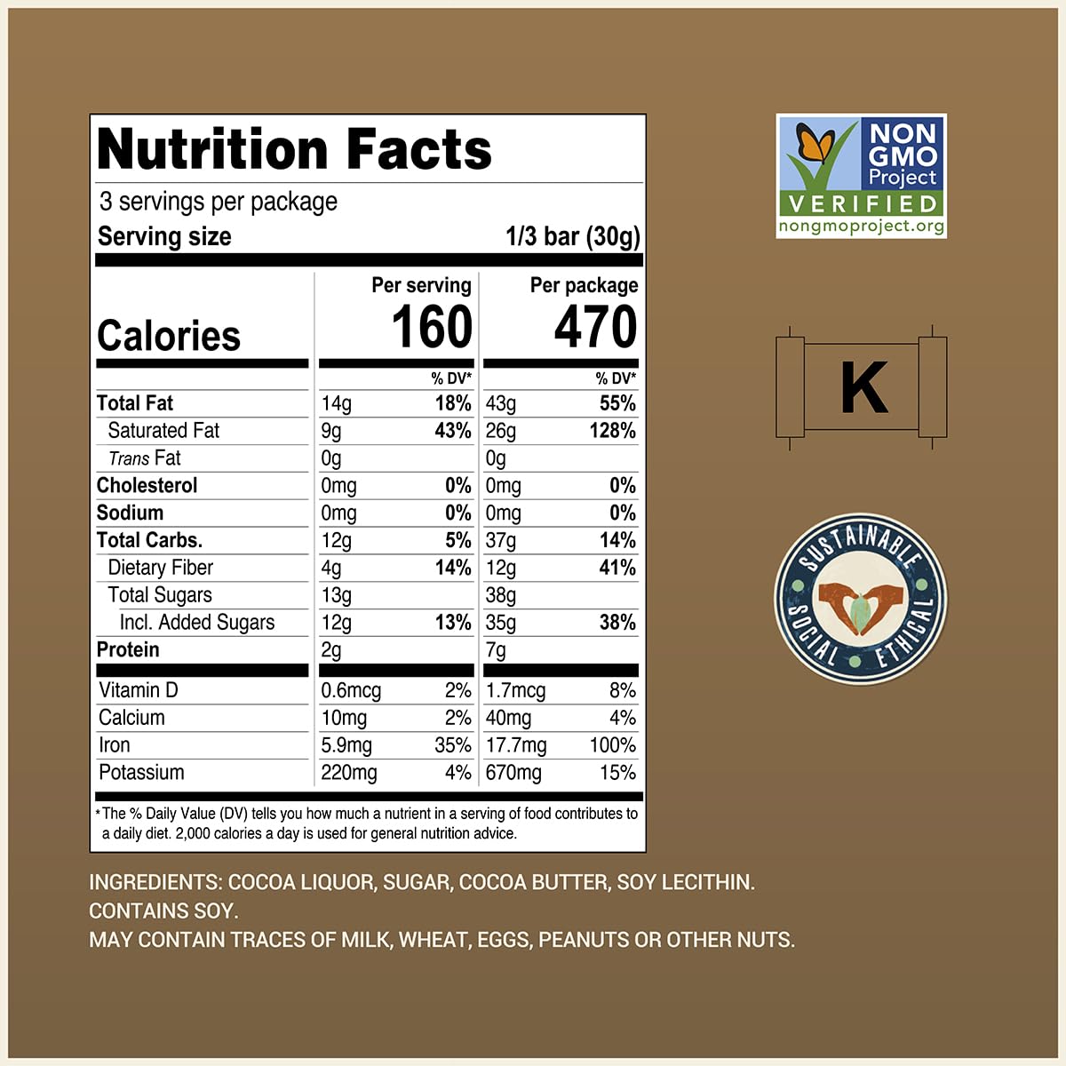 Chocolove Extra Strong Dark Chocolate Bars | 77% Cocoa | Strong & Smooth Premium Dark Chocolate | Rainforest Alliance Certified, Non-GMO, 3.2 oz Bar (12 Pack)