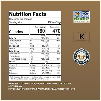 Chocolove Extra Strong Dark Chocolate Bars | 77% Cocoa | Strong & Smooth Premium Dark Chocolate | Rainforest Alliance Certified, Non-GMO, 3.2 oz Bar (12 Pack)