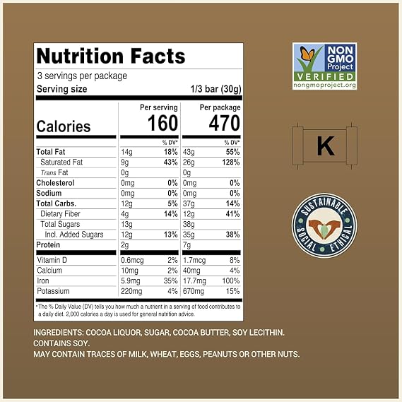 Chocolove Extra Strong Dark Chocolate Bars | 77% Cocoa | Strong & Smooth Premium Dark Chocolate | Rainforest Alliance Certified, Non-GMO, 3.2 oz Bar (12 Pack)