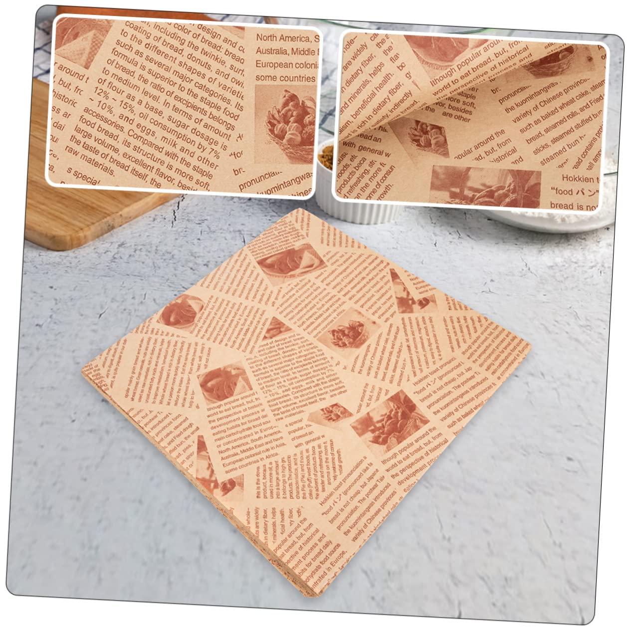 CIYODO Sandwich Wrapping Paper 100pcs Greaseproof Paper Sheets Food Wrapper Sheets