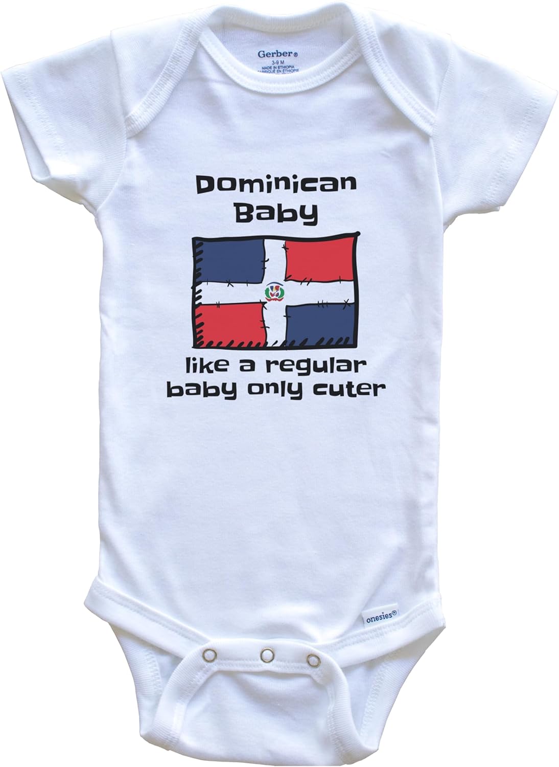 Dad is Dominican Baby Bodysuits Funny Dominican Republic Flag 3 Piece Gift Set
