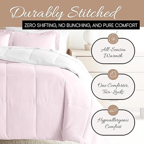 Miniatura 3 de Linen Market - Juego de edredón reversible prémium con relleno alternativo