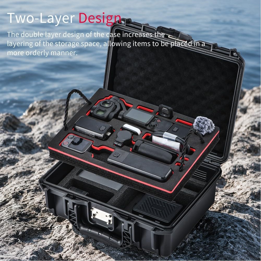 Custodia rigida impermeabile per dji Pocket 4 Pro, scatola da viaggio antiurto in ABS con grado di protezione IPX6