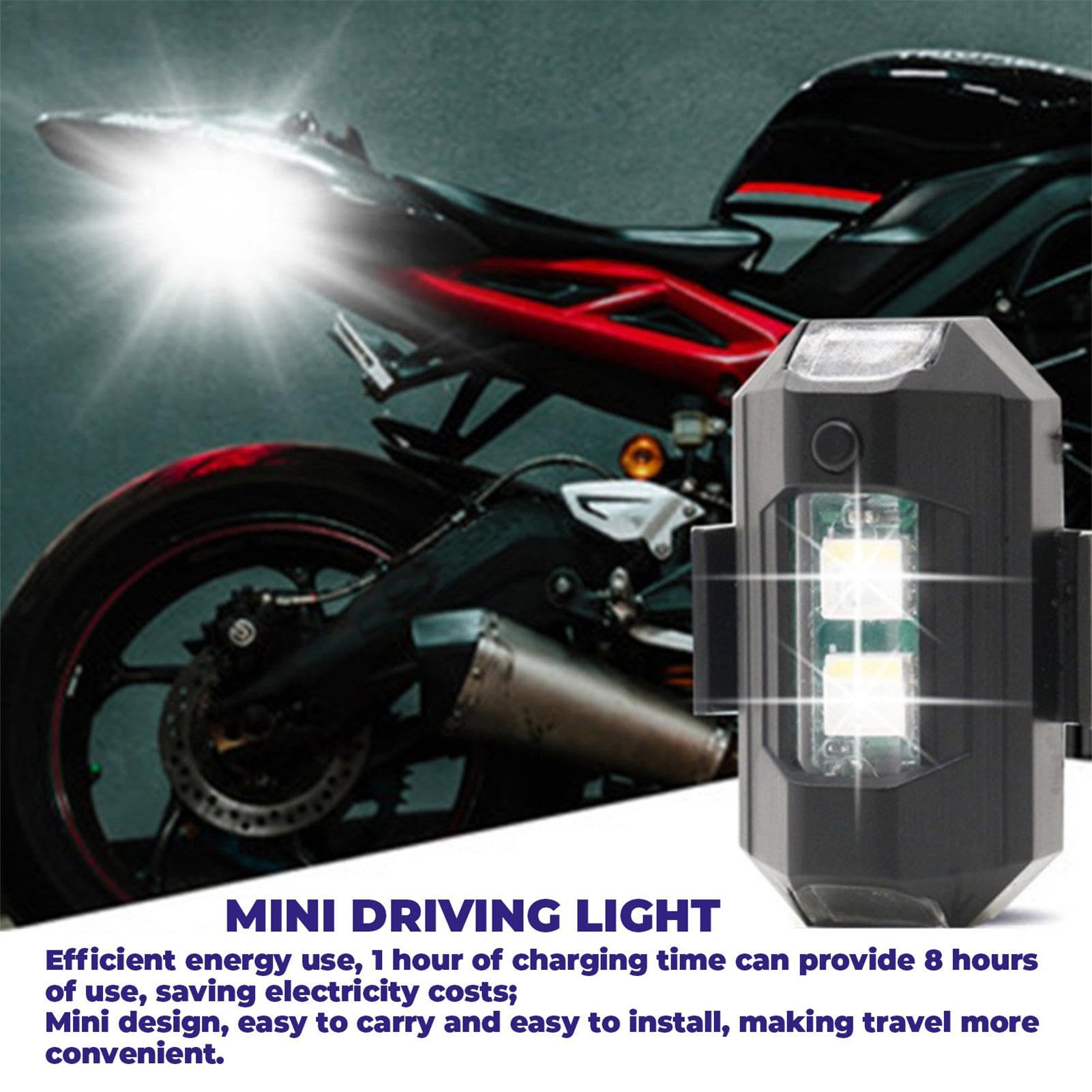 lampe LED pour moto, lampe rechargeable pour moto | Projecteur de pare-chocs de lumière de calandre LED pour moto,Lampe de nuit haute luminosité pour les déplacements domicile-travail et l'a