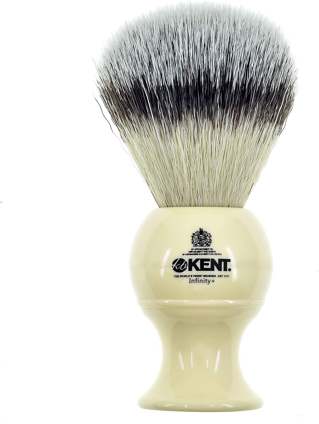 Kent Infinity Plus Shaving Brush with Ultra-Soft Silvertext Synthetic Badger Brush - Perfect Lather and Shaving Brush made for Shave Cream and Shaving Soap - Kent Luxury Shaving Since 1777