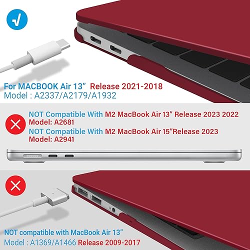 Miniatura 216 de IBENZER - Carcasa rígida para MacBook Air de 13 pulgadas versión 2020, 2019, 2018, A1932, A2179, con funda de teclado para Apple Mac Air 13 Retina
