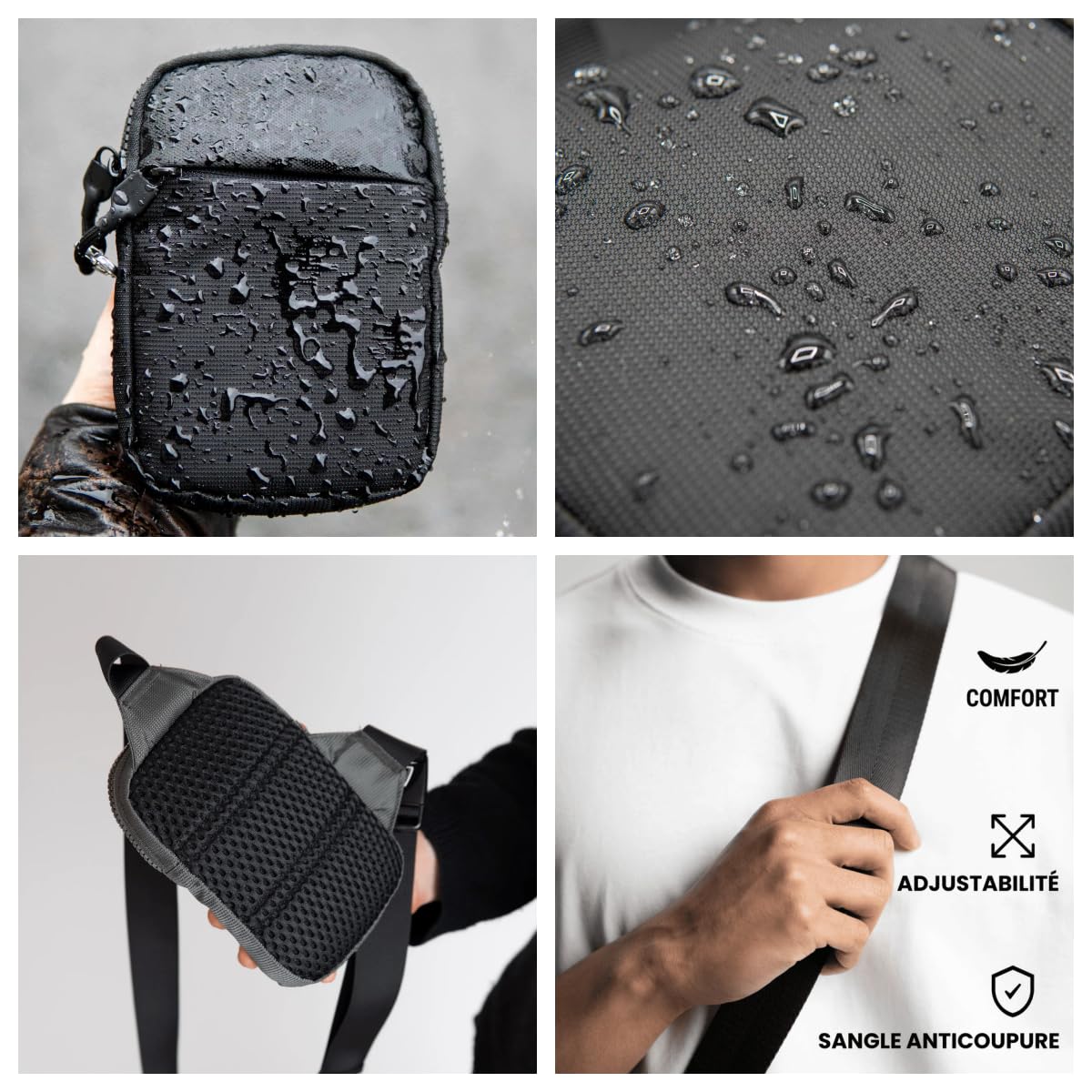 Sacoche | NOMALERO, Poitrine Imperméable Homme Bandoulière Antivol Légère – Pochette Téléphone Portable Unisexe, Sac à Épaule Compact Voyage Travail