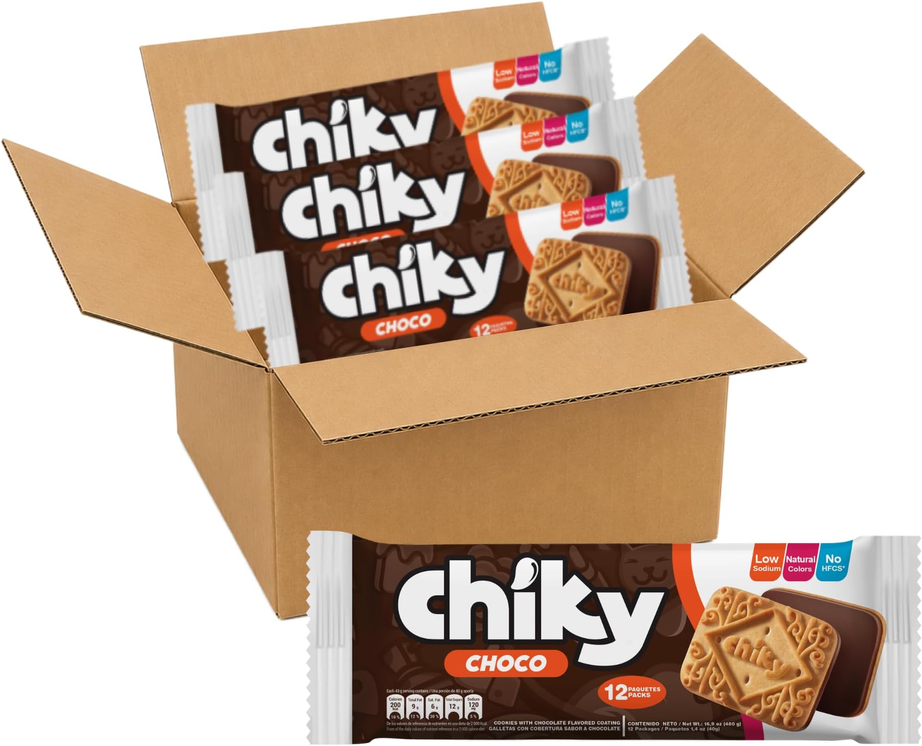 Chiky Chocolate Fudge Cookies, Crunchy & Sweet, Smooth Cream Center, Crispy Texture That Melts In Every Bite, 16.9 ounces, 1 Box contains 3 Bags, each with 12 Individual Packs.