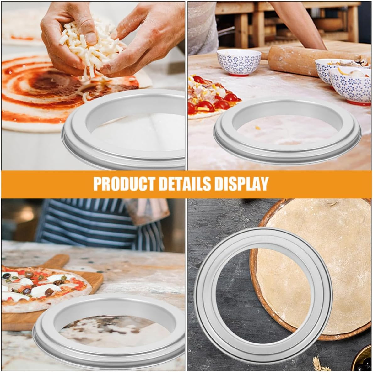 LABRIMP 10 Inch round Aluminum Alloy Baking Ring Mold for Pizza Dough and Baked Goods with Smooth Edges and Easy to Clean Design, for Restaurants and Bakeries