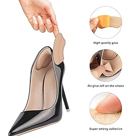 Heel Pads for Too Big Shoes, Inserts for Women, Protectors & Cushion Liners for Blisters - 4 Pairs (Foam Rosybrown)