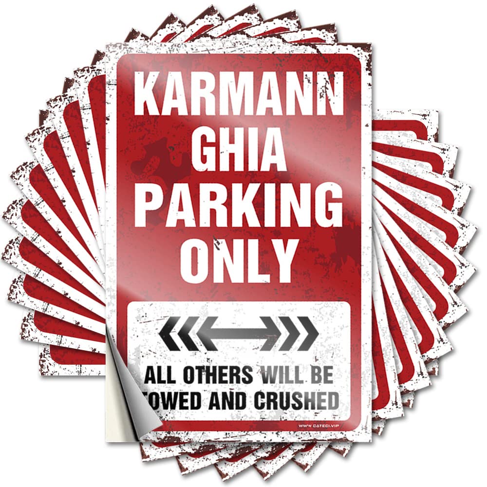 Sticker Accent Upgrades Helmet Karmann GHIA Parking Only - No Residue Decals for Teens(6X9CM)