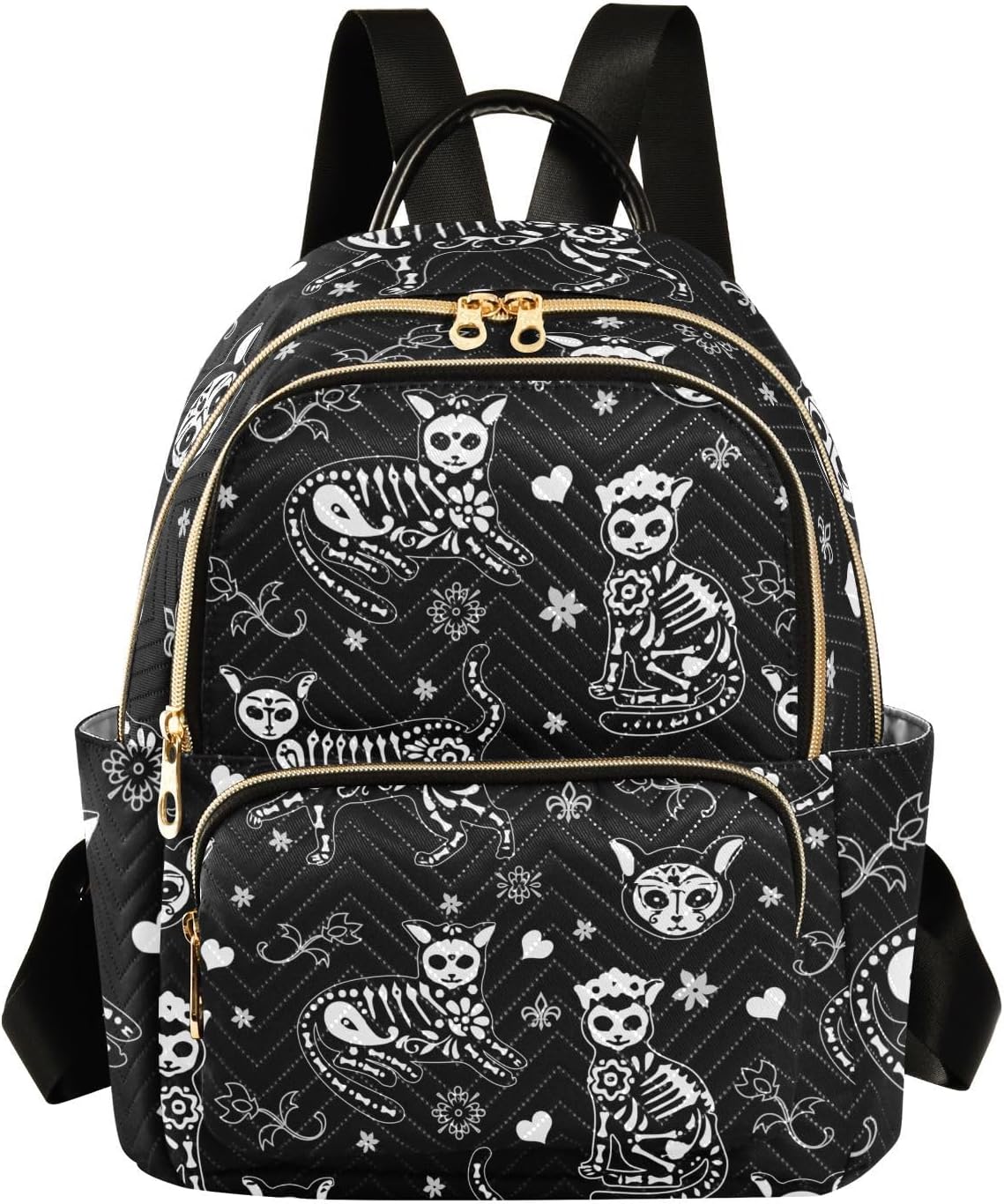 Women Fashion Backpack Purse Casual Lightweight Travel Shoulder Bag Goth Bats Rucksack Ladies Bag, Small