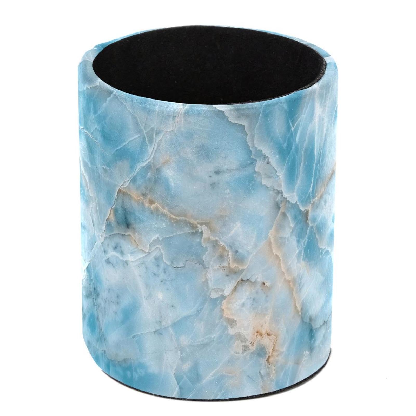 FWJZDSP Pen Holder for Desk, Light Blue Marble Pencil Holder Desk Organizer, Large Capacity Pen Cup Makeup Brush Holders Desktop Office Supplies Storage Organizer