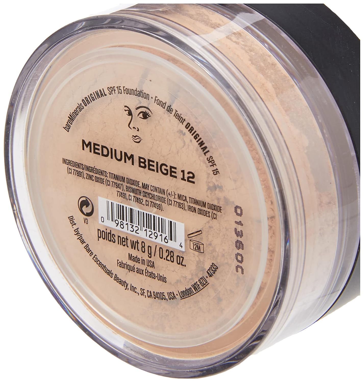 bareMinerals ORIGINAL SPF 15 Foundation with Click, Lock, Go Sifter - Medium Beige (7476)