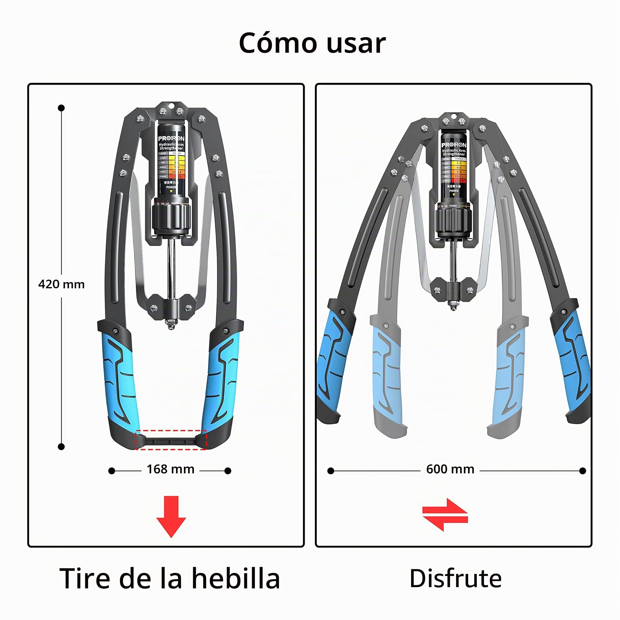 PROIRON Barra Twister de Potencia Hidráulica Ajustable 10-200 kg, Twister de Potencia Hidráulica para la Musculación de Pectorales, Hombros, Brazo y Espalda
