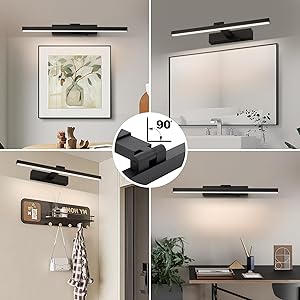 ZitoStory Black Battery Operated Picture Light with Remote,Wireless Dimmable Art Lights for Paintings Rechargeable Gallery Light Artwork Lighting for Canvas, Portrait (20Inch)