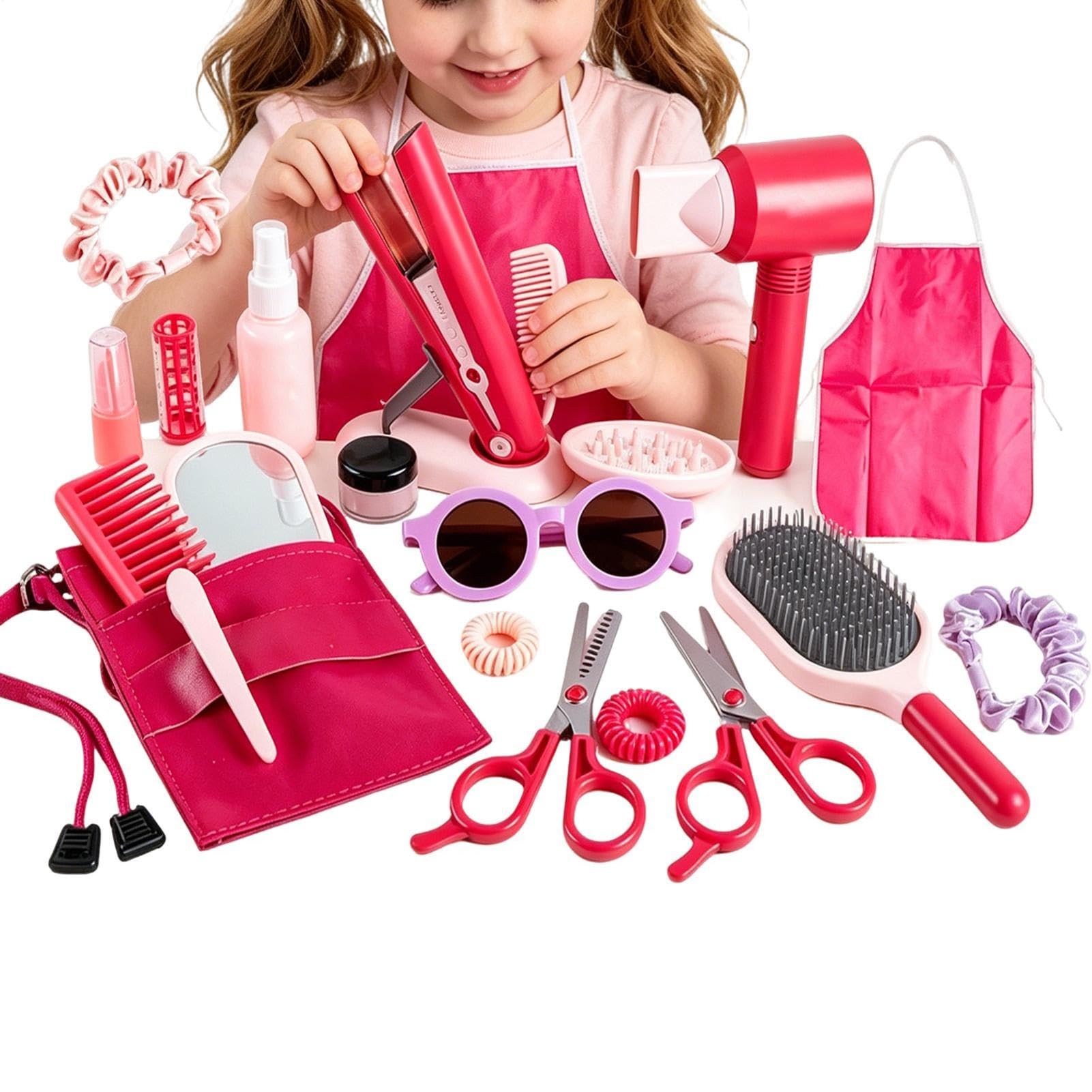 Set da gioco per parrucchiere, con grembiule e specchio, simpatico giocattolo da parrucchiere, per bambine, per bambini, ragazze, casa, scuola materna, sala giochi, asilo, viaggi, vacanze