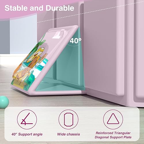 Miniatura 5 de Bañera plegable portátil para bebé, 29.5 pulgadas de largo x 17.7 pulgadas de ancho x 9.8 pulgadas de alto, adecuada para 0-6 años, rosaverde menta