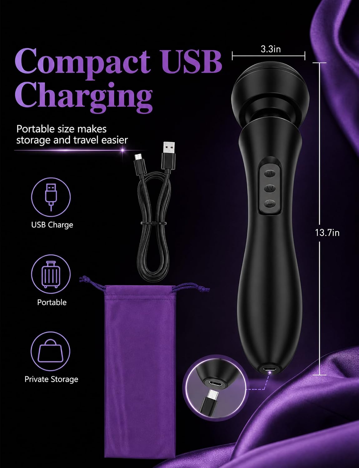 Wand Vibrator for Women, Clitoral Stimulator Adlut Sex Toys & 4 Attachments