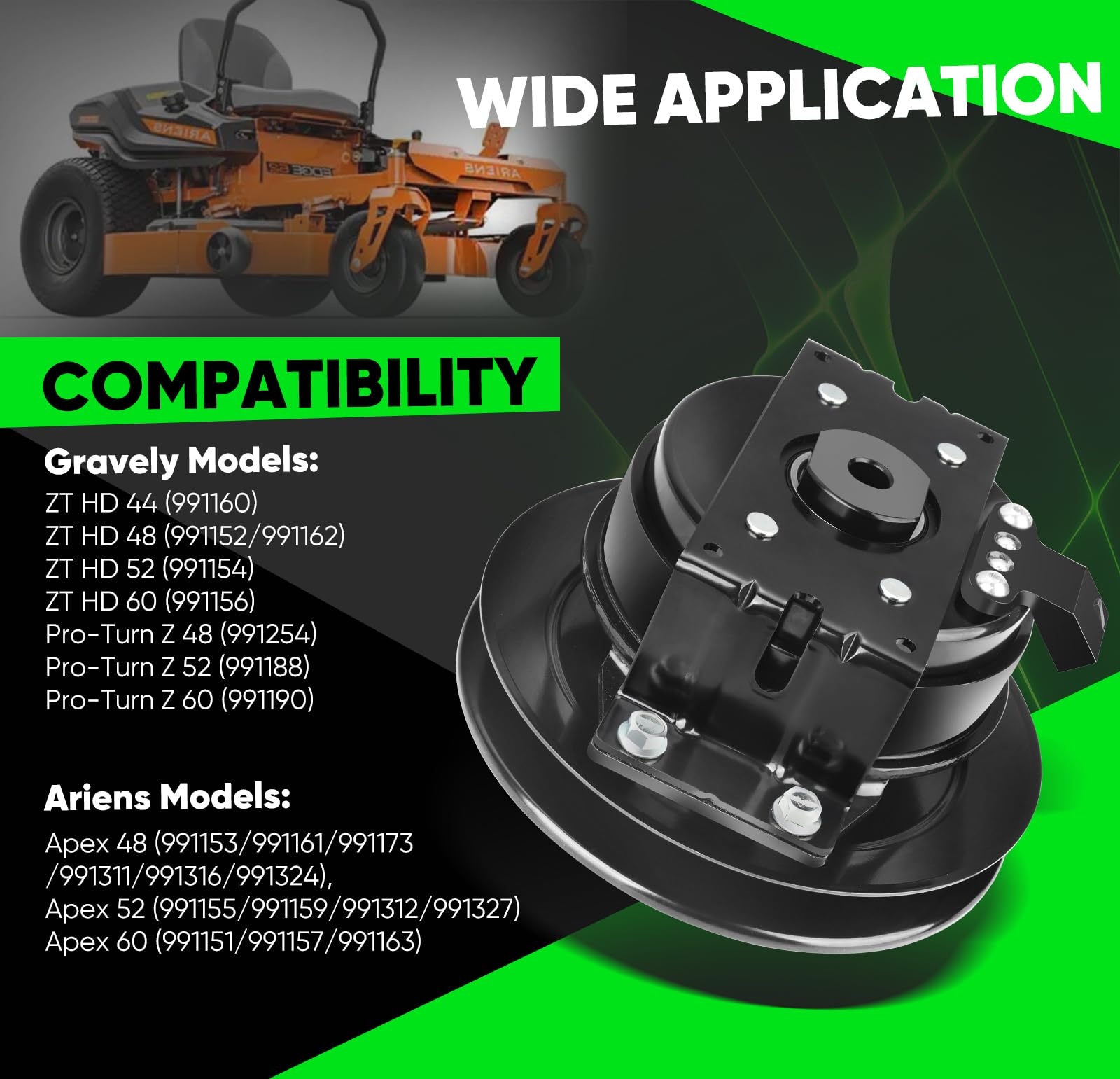 Upgrade Bearings 59118500 - Embrague eléctrico PTO compatible con Ogura, Ariens Apex, Gravely ZT HD Pro-Turn Z 44 48 52 60 sustituye a 53797600 05118900 cortacésped de giro cero