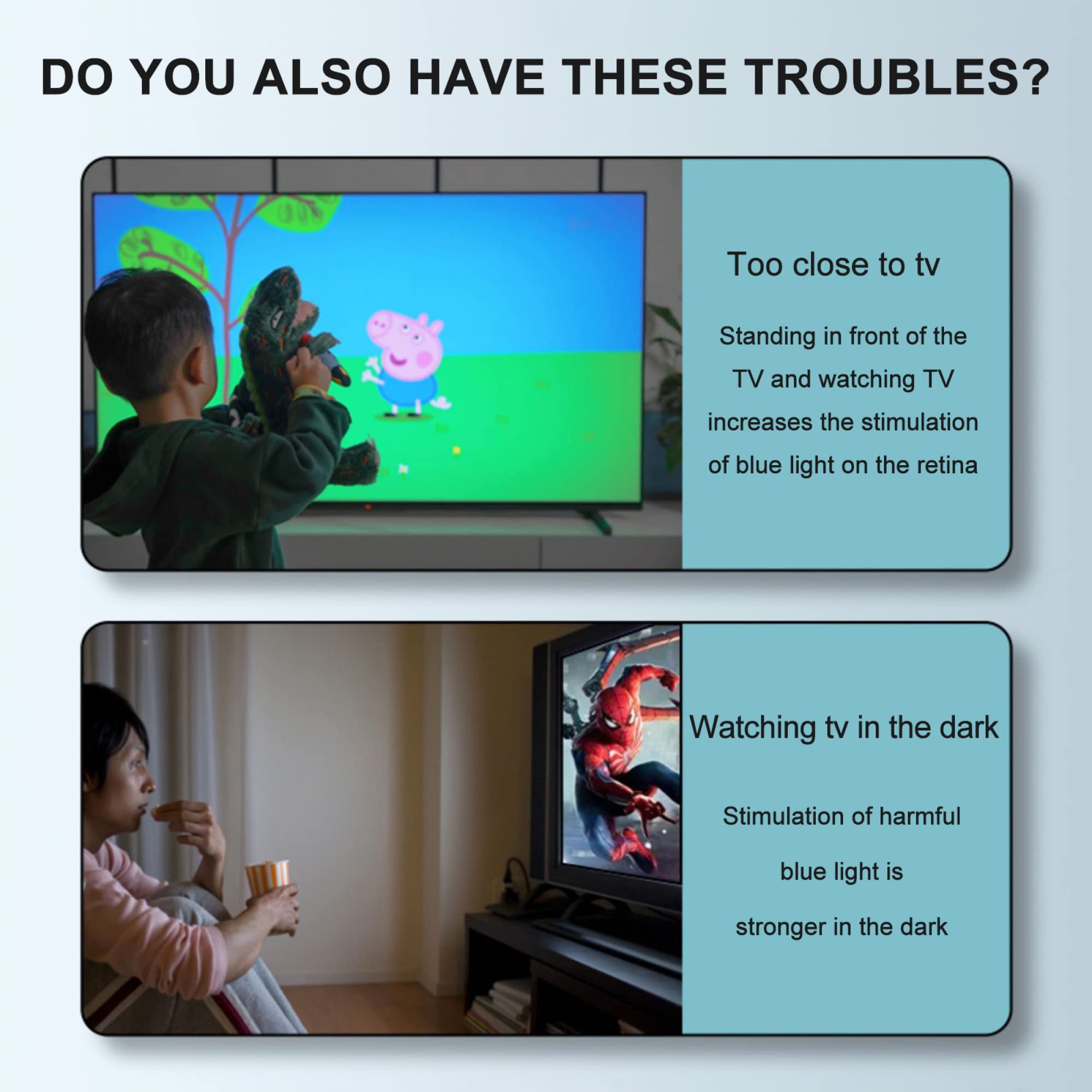 Film De Protection D'écran TV Anti-Lumière Bleue De 32 à 75 Pouces, Réduit Les Reflets/Anti-UV/Anti-Rayures, Surface Mate Anti-Poussière Digitales, Soulage La Fatigue Oculaire / 55in1211x682mm