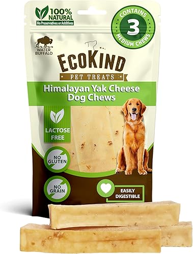 Miniatura 29 de EcoKind - Masticables para perros, queso de yak del Himalaya, golosinas naturales de primera calidad para perros, de larga duración, fácilmente