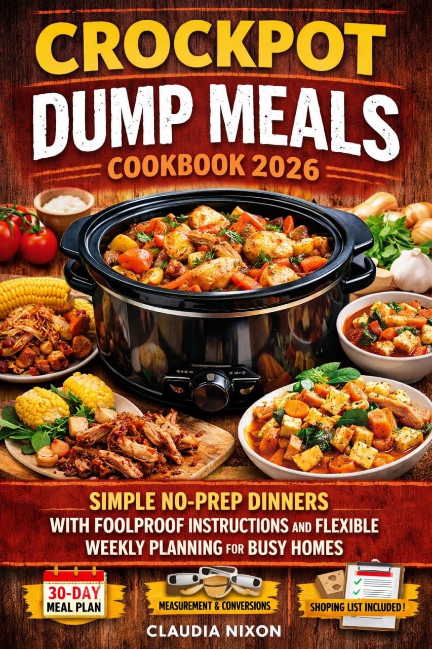 CROCKPOT DUMP MEALS COOKBOOK 2026: SIMPLE NO-PREP DINNERS WITH FOOLPROOF INSTRUCTIONS AND FLEXIBLE WEEKLY PLANNING FOR BUSY HOMES