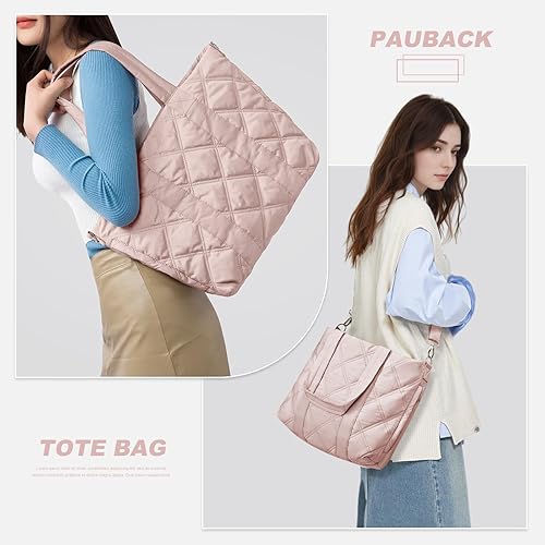 Miniatura 3 de Bolsa de mano para laptop para mujer, bolsa de trabajo acolchada de 15.6 pulgadas, compartimento para computadora portátil, bolsa de hombro, bolso
