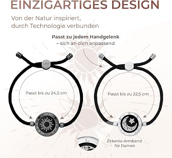 TOTWOO Smart Partner Bracelets for Long Distance Relationships with App Controlled 1:1 Bluetooth Pairing - Romantic Gift with Lights & Touch Vibration, Made of 316 Stainless Steel