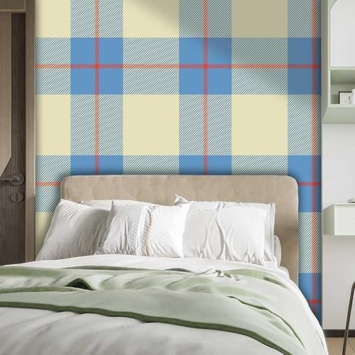 Miniatura 2 de Adhesivo de papel de pared para cocina, diseño a cuadros, fondo de televisión, apto para bricolaje (ancho), 137.8 pulgadas de ancho x 110 pulgadas