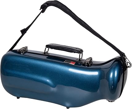 Crossrock Fiberglass Case fits for Trumpet with removable shoulder straps-BlueCRF1020TRBL