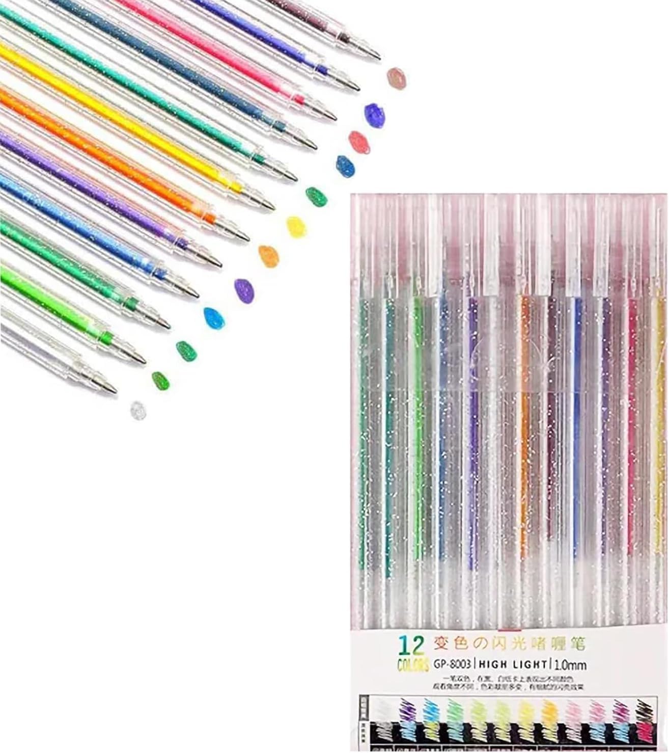 UNIHPY Strengthfully Glitter Gel Pen Set, Strengthfully
