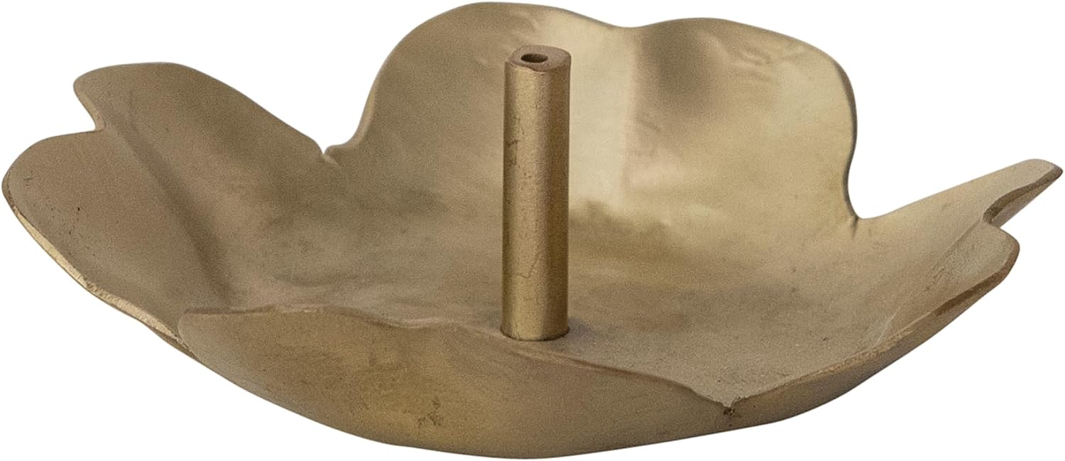 Creative Co-Op Brass Flower-Shaped Incense Holder, Matte Finish