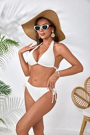 ALLHANA Sexy Bikini Sets for Women Two Piece Swimsuit - String Triangle Bikini Cheeky Boho Gold Brazilian Style Low Rise