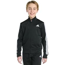 adidas Big Kid 3-Stripe Zip Front Iconic Tricot Jacket